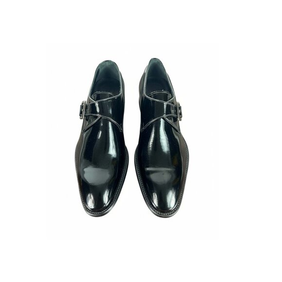 Vito Men’s Black Pattern Monk Strap – Italian Leather Dress Shoes main image 8